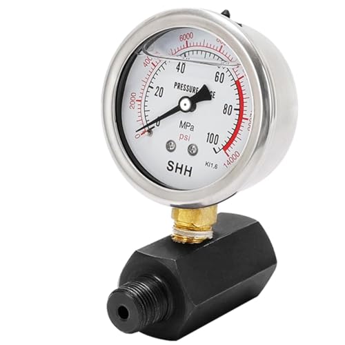 HYQNG Manual Hydraulic Pump With Hose, 10000Psi Hand Lifting Pump With Hose & ZG3/8 Thread, Max 700kg/㎝² High Pressure Pump, Suitable For Using With Varieties Of Hydraulic Tools Gauge