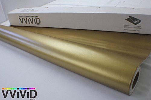 Matte Gold 60 Inch X 3Ft Car Wrap Vinyl Roll With Air Release 3Mil-Vvivid8 #TOP3
