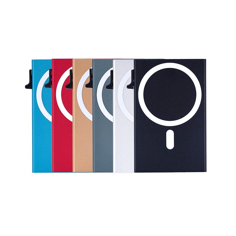 Minimalist RFID Blocking Card Holder Wallet, Slim Aluminum Design with Quick Access Pull Tab (Black, Brown, Gold, Red, Blue, White)3