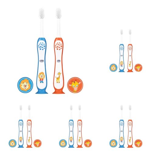 Image of Chicco Toothbrush Set Blue + Orange 3Y-8Y (Pack of 5)