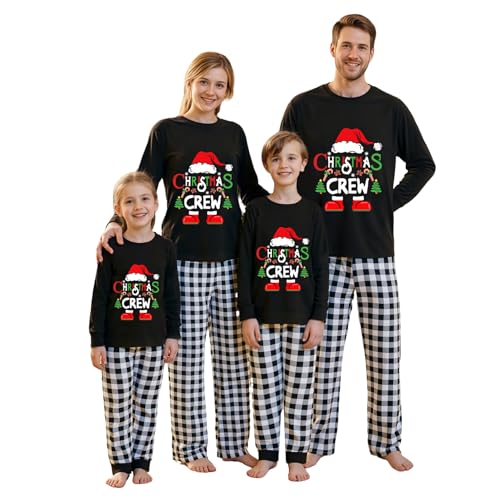 Awoscut Christmas Family Matching Pajamas Christmas Pjs Holiday Nightwear Sleepwear Sets Long Sleeve Pjs