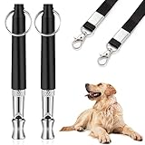  Showker Paquete de 2 silbatos ultrasónicos para Perros para Dejar de ladrar, Silbato de Perro para recordatorio de Entrenamiento, Profesional, Profesional, Ajustable, silencioso, Silbato para Perros