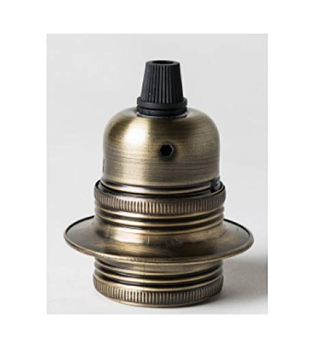 K M Electronics® Vintage Retro Antique Brass LAMP Light Pendant Bulb Holder with Cord Grip E27