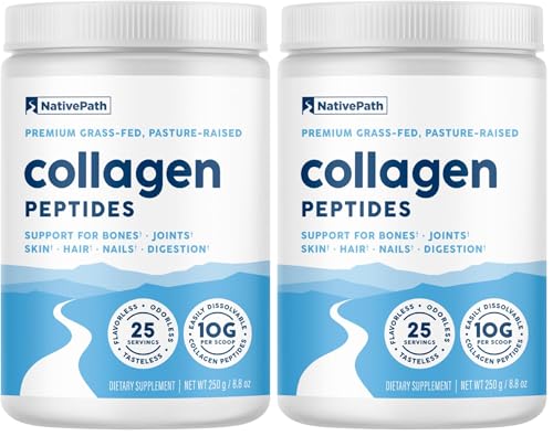 NativePath Collagen Peptides Type I & III – Unflavored Powder, 10g per Serving (Pack of 2)