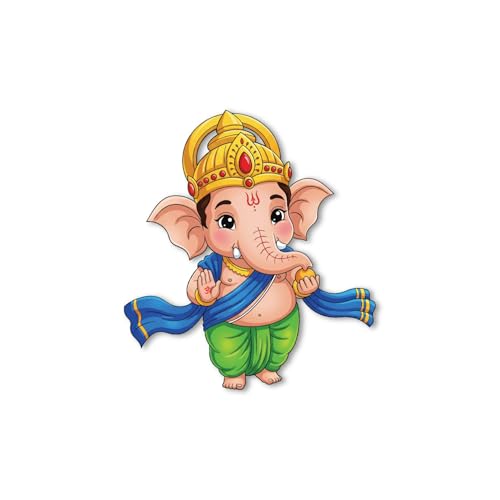 Image of Bhai Please Ganesh with Ladoo Wooden Fridge Magnet (Pack of 1) |Hindu God, Spiritual, Divine, Devotional, Housewarming Gift and Decorations