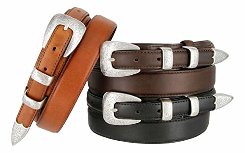 Image of Belts.com Western Buckle Belt Oil Tanned Genuine Leather Ranger Belt 1-3 /8 inch(35mm) Taper to 3 /4 inch(19mm) Wide-Multiple choices