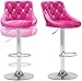 Stołki barowe do blatu kuchennego, wysokość stołków barowych zestaw 2 różowych stołków śniadaniowych do blatu kuchennego, obrotowe krzesła do jadalni z podnóżkiem