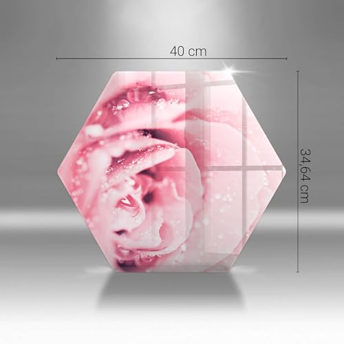 Planche à découper induction Wallfluent 40cm hexagonale Rosa Drops - 7