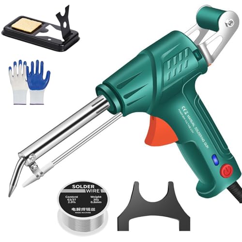 Internally Heated Industrial Laser Welding Tools, Multi-Function Manual Soldering Gun Set, Handheld Automatic Corded Industrial Laser Soldering Iron for Home DIY (Green,3pcs Set)