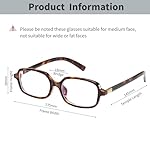 Retro Rectangle Blue Light Blocking Glasses for Women 90s Fake Eyeglasses Y2K Fashion Computer Glasses Tortoise Frame - Image 3