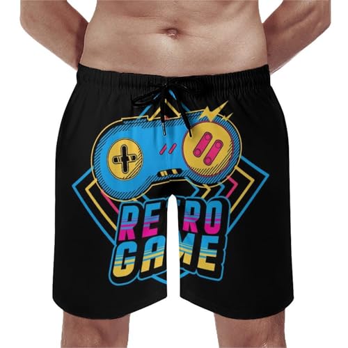 Maillot de bain homme jeu rétro en nylon léger avec séchage rapide
