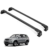 ERKUL Roof Rack Cross Bars for Suzuki Grand Vitara 2006-2013 | Aluminum Lockable Rooftop Luggage Crossbars Set to Carry Cargo Carrier, Canoe, Snowboard,Bike by ERKUL Car Accessories |Black