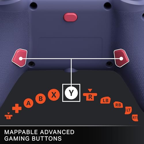 Image of PowerA Advantage Plus Wired Controller for Xbox Series X|S - Night Blossom, officially licensed, adjustable height thumbsticks, hall effect, mappable buttons, works with Xbox One and Windows 10 /11 PC