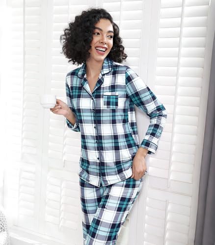 Image of WiWi Viscose from Bamboo Women's Pajamas Set Super Soft Button Down Top and Pants Sleepwear Cooling Pjs S-3X