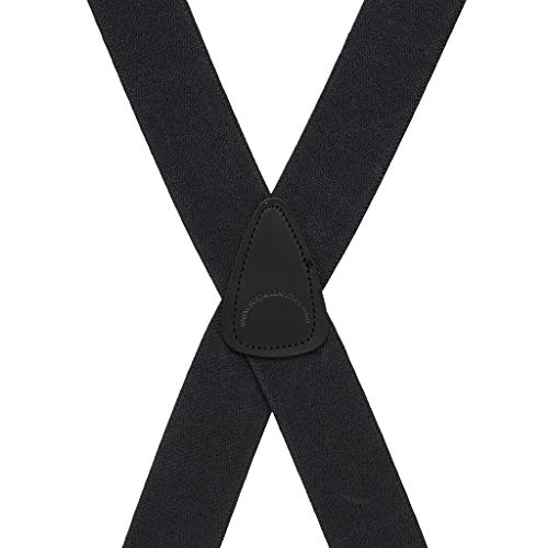 Suspender Store Black Airport Friendly Suspenders - Buzznot Clip 54" For 6'1" To 6'5" Tall #TOP2