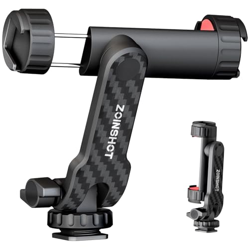 ZOINSHOT Phone Tripod Mount, Universal Cell Phone Mount for Tripod with 2 Cold Shoe & 1/4" Standard Screw, 360° Rotates & 180° Tilts Adjustable Phone Holder Adapter for Mobile & Camera Photography