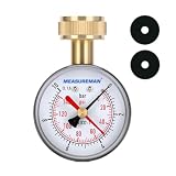 Wasserdruckmanometer, G3/4 Innengewinde, 0-10 bar mit rotem Zeiger, Wasserdruckprüfung für Haus