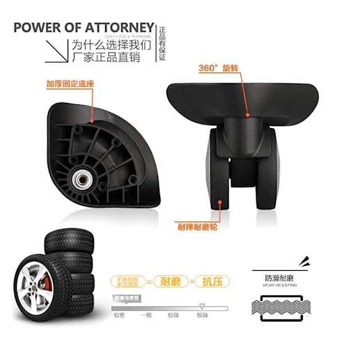 Luggage Replacement Wheel Luggage Replacement Wheels, 1 Pair Plastic Suitcase Replacement Spinner Wheels DL-W172# Repair Replacement Kit3