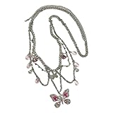Elegante accesorio de cintura ajustable, elegante cinturón de perlas con diamantes de imitación