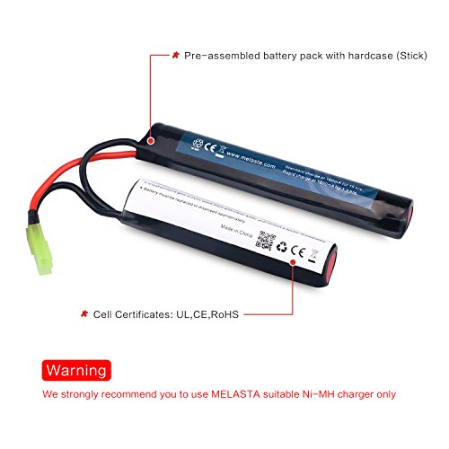 Melasta 2 Pack 8.4V 1600Mah Butterfly Nunchuck Nimh Battery Pack Compatible With Mini Tamiya Connector Airsoft Guns #TOP3