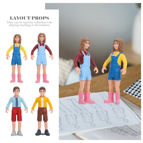 EXCEART 1 Satz Charaktermodell Kinder Mini Vorgeben Spielzeug Menschen Zahlen Figuren Der Strandmenschen Architektonische Menschenfiguren Stehende Menschenfiguren Gemalt PVC Bahn