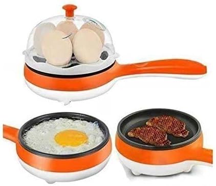 Single Layer Egg Boiler with Handel Non-Stick Electric Frying Pan with Capacity of 7 Eggs Poacher Boiler and Omelets Maker and Other Egg Variety Multi Cooker, Plastic (Multi)