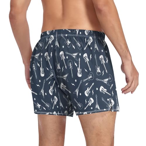 Laprad Boxer Shorts Breathable Boxer Briefs Rock Roll Guitars Soft Underwear with Button Fly4