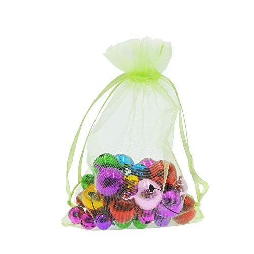 Image of Dealglad 100pcs Drawstring Organza Jewelry Candy Pouch Party Wedding Favor Gift Bags (5x7, Light Green)