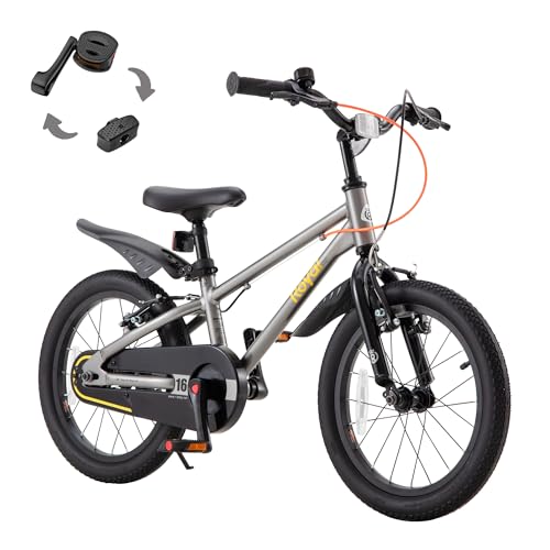Image of RoyalBaby EZ-Pro Kids Bike, Lightweight Aluminum 2-in-1 Balance to Pedal Bike with One-Key Switch, 14 16 18 20 Inch for Age 3-10 Years
