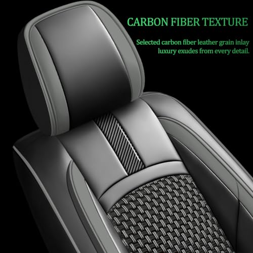 Image of Fit Outback Car Seat Covers for Subaru Outback 2010-2024 2025 2026-Upgraded Premium Waterproof & Breathable Leather, Airbag Compatible, All-Weather Seat Cushion Protector,Full Set,Grey