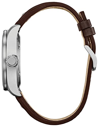 Citizen Eco-Drive Men's Star Wars Han Solo "Sometimes I Even Amaze Myself" Watch, Stainless Steel with Brown Leather Strap, Blue Dial, Luminous, 43mm (Model: AW5009-03W)