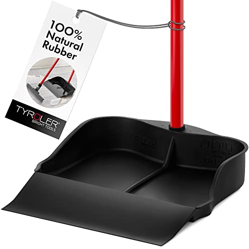 Tyroler Multi-Purpose Extra Large 100% Rubber Dustpan For Dry & Wet Floor Cleaning Indoor And Outdoor | New 105Cm Long Aluminum Anti-Rust Handle | Compatible With Any Size Broom And Squeegee #TOP26