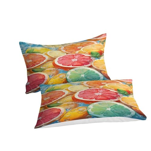 Parure de lit qualité hôtelière microfibre douce King size orange - 5