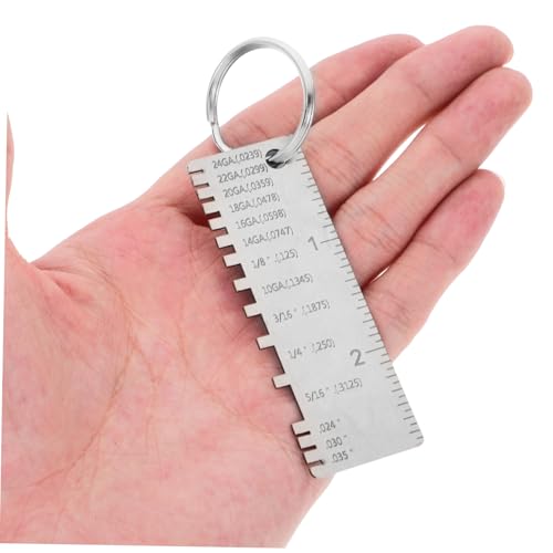 Calibrador de fillete de acero inoxidable POPETPOP, herramienta de medición precisa para soldadores, calibrador de grosor de alambre y verificación de soldadura miniatura 7