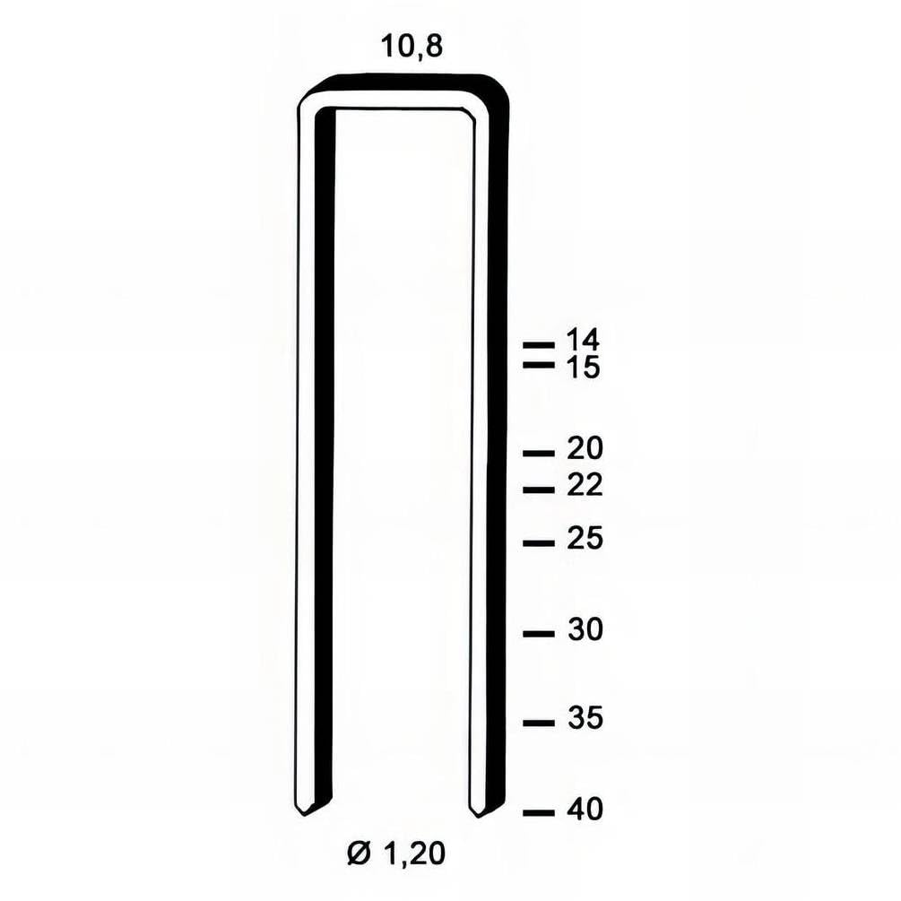 5.000 Grapas Gb-20 - Galvanizadas Resinadas - 10,8 x 20 x 1,2 mm - D-Work