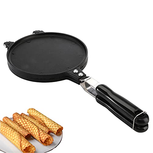 Dicunoy Waffle Cone Maker, Ice Cream Cone Maker, Nonstick Egg Roll Crepe Pan, Pancake Crispy Cone Omelet Plates Mold for Waffle Cups, Waffle bowls, Choco Tacos, Breakfast, Fuel Gas Stoves Only