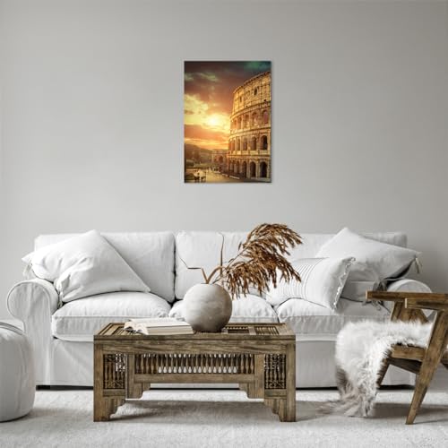 Toile Colisée Rome 50x70cm | Image moderne tableau de décoration murale italienne