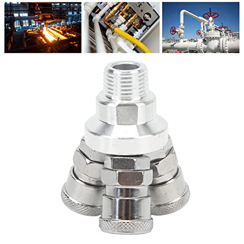 Kadimendium 3 Way Quick Coupler Quick Connect Air Hose Splitter Universal Type Male Thread Swivel Air Compressor Fittings Round Air Splitter Manifold G1/2 by Kadimendium - Image 4