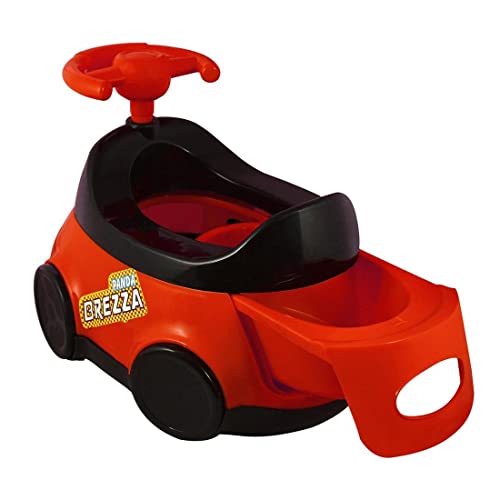 Image of MUREN Potty Training Seat for 2 to 8 Years Old Child - Non Toxic Material - toilet Training With Removable Bowl with Easy Grip Handles, Car Shape Ride On Seat for kids /Toddlers (Red)