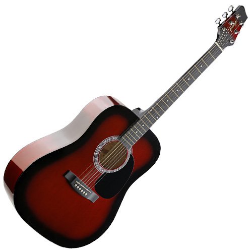 Stagg SW201RDS Guitare acoustique Dreadnought Redburst