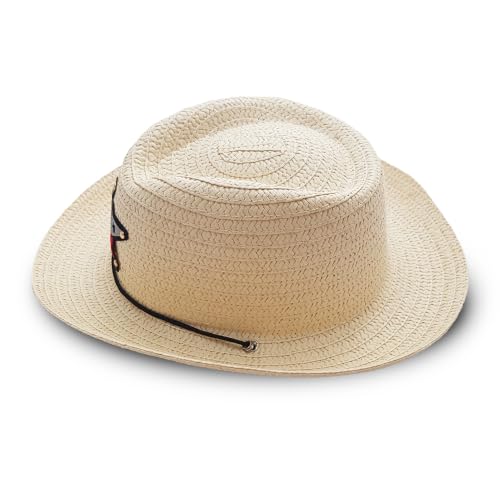 Image of VRITRAZ Kids Straw Hat for Baby Boys & Girls | Printed Summer Sun Hat, Woven Wide Brim Beach Cap, Lightweight Breathable Holiday Travel Picnic Outdoor Fancy Dress Fashion Hat for Children & Toddler