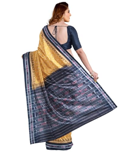 Image of Nuapatna Cotton Saree of Odisha Ikkat Orissa Traditional Handloom Sari | Bomkai | Pata | Nuapatana | sambalpuri saree | khandua patta sare | without Blouse S9