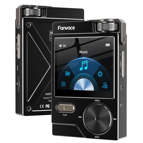 Image of HiFi MP3 Players, Lossless High-Resolution Digital Audio Music Player, Portable Audio Player, DSD DAC FLAC Player, 192Khz /24bit, 64GB Portable Audio Player, Support up to 256GB (Black)