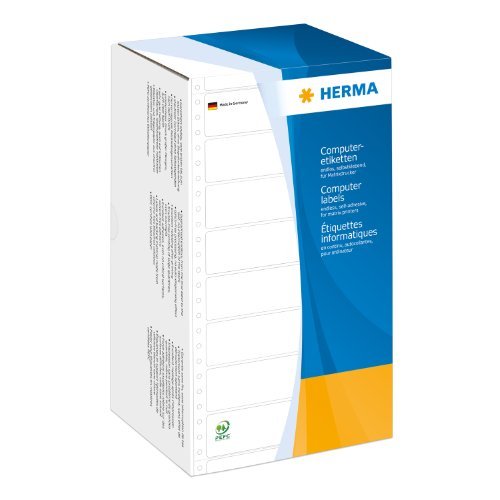 HERMA Tabellieretikett, selbstklebend, Papier, 1bahnig, 147,32 x 48,4 mm, weiß (6.000 Stück), Sie erhalten 1 Packung á 6000 Stück
