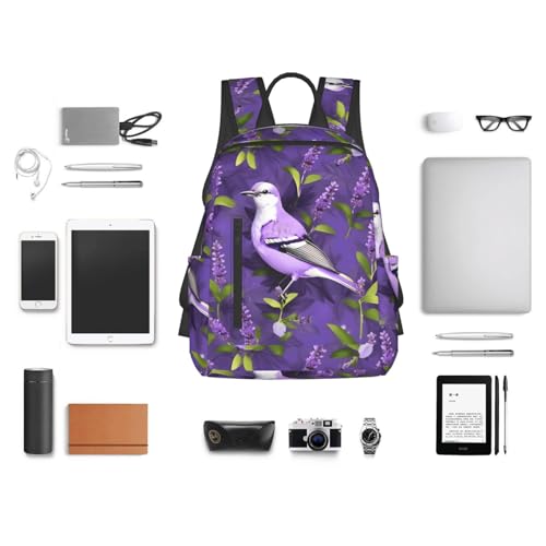 Sac à dos léger violet lavande ergonomique et grand compartiment