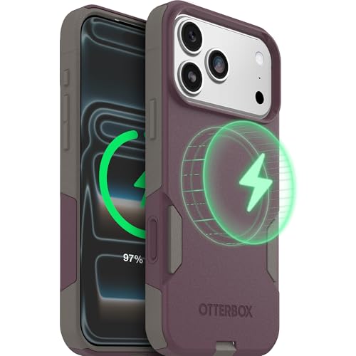 Image of OtterBox iPhone 17 Pro Max (Only) - Commuter Series Case - Built-in MagSafe - Thin, Dual-Layer, Pocket-Friendly, Port Cover - Purple-ish on Purpose