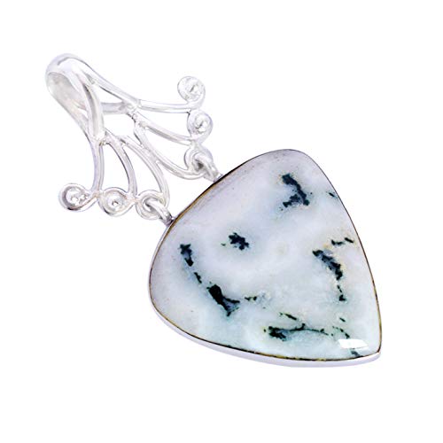 Pendentif agate mousse en argent 925, un bijou RI-5429 d'exception