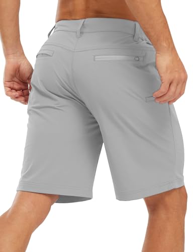 Image of TBMPOY Men's Golf Shorts Lightweight 5 Pockets Casual Dress Stretch Elastic Waist Quick Dry Flat Front Travel Shorts