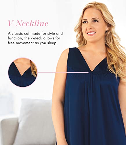 Image of Exquisite Form Women's 30107 Nylon Tricot Sleeveless Short Knee Length Nightgown