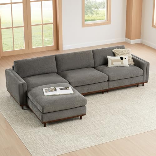 Image of CHITA 118 inch Super LargeSectional Modular Sofa, Down Filled, 4 Seat, Grey